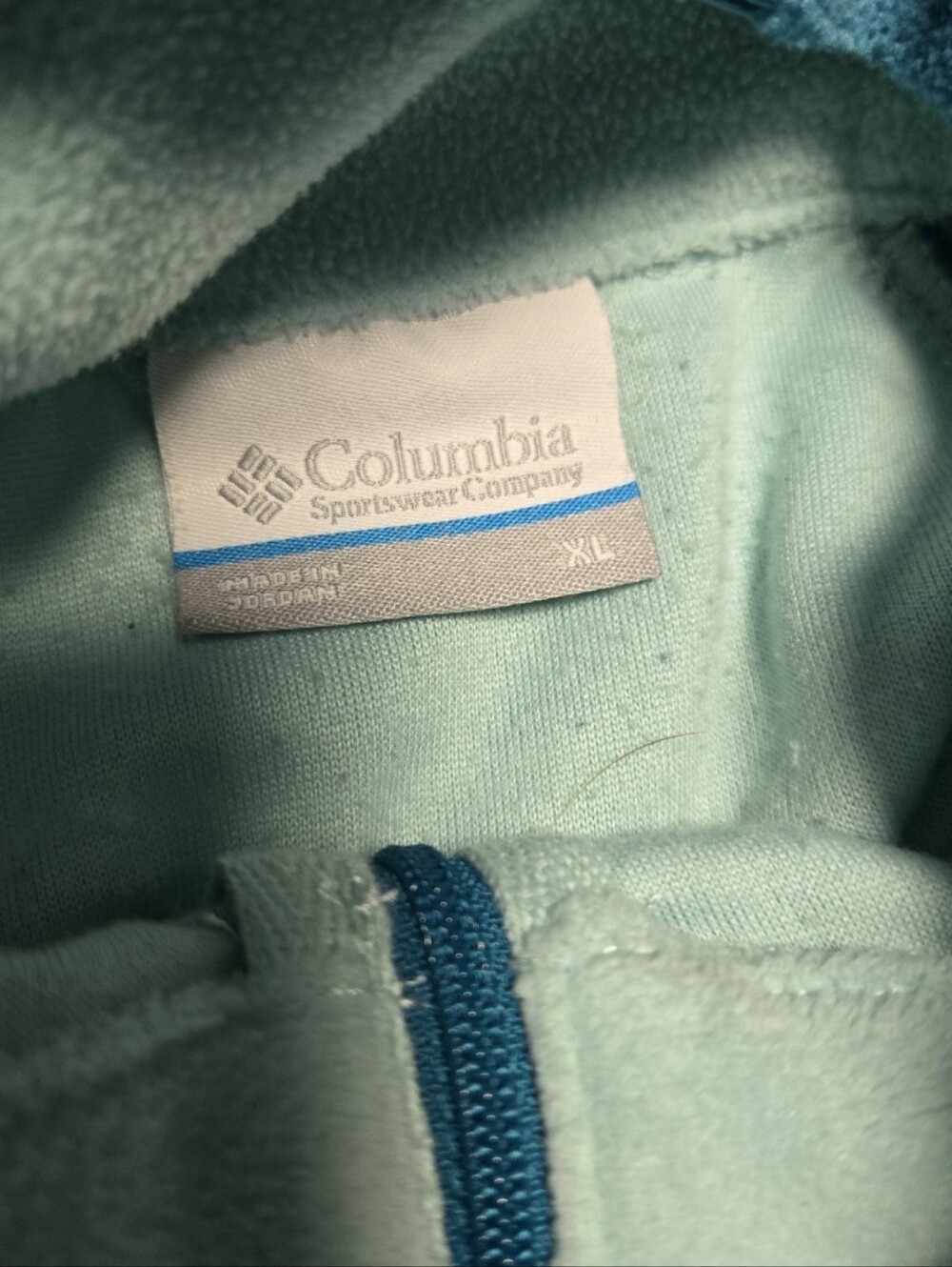 Women's Columbia 2 Toned Blue ¼ Zip Up Pullover Preppy Cosy Aesthetic Size XL - Picture 3 of 6